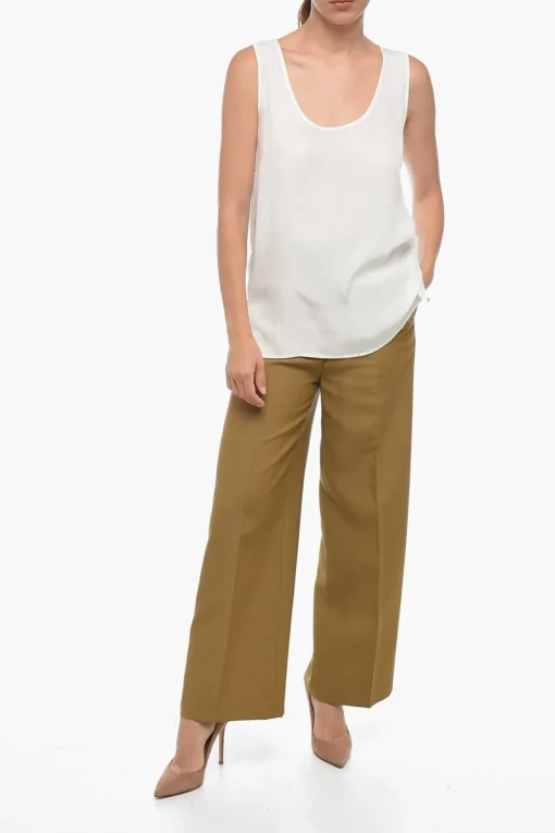 Discount Canotta Relaxed Fit in Seta Donna T-Shirts E Tops