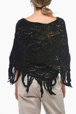 Fashion Cappa Crochet in Cotone con Frange Donna Sciarpe E Foulard