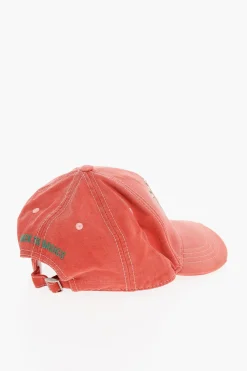 Cappello Baseball BACK TO BASICS in Gabardina di Cotone Effetto Delavè>Dsquared2 Fashion