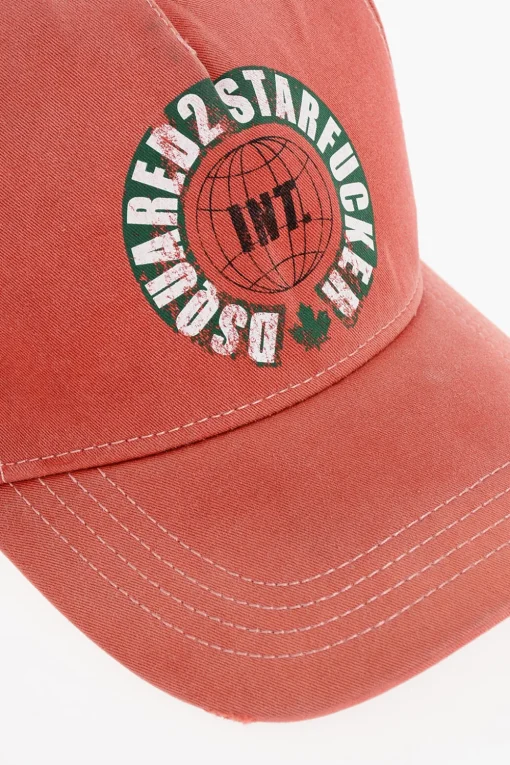 Cappello Baseball BACK TO BASICS in Gabardina di Cotone Effetto Delavè>Dsquared2 Fashion