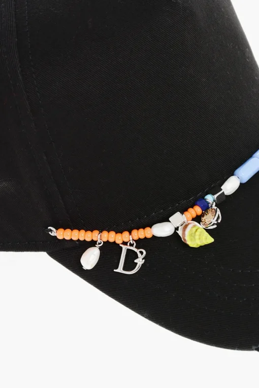 Cappello Baseball in Gabardina di Cotone Impreziosito da Perline>Dsquared2 Hot