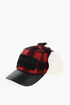 Cappello Baseball in Misto Lana a Quadri>Dsquared2 Hot