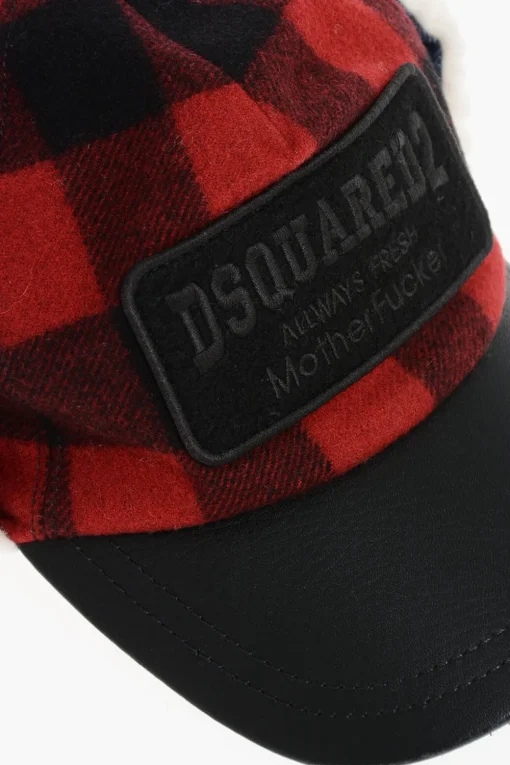 Cappello Baseball in Misto Lana a Quadri>Dsquared2 Hot