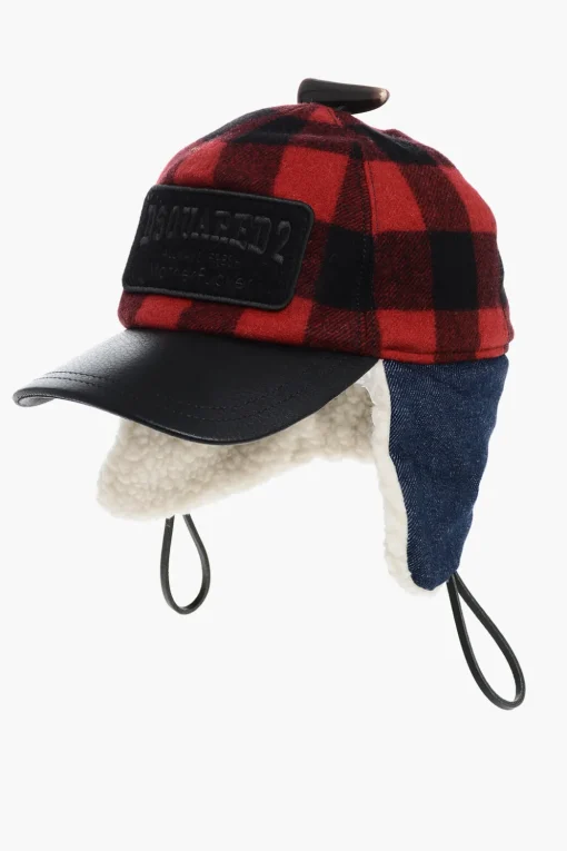 Cappello Baseball in Misto Lana a Quadri>Dsquared2 Hot