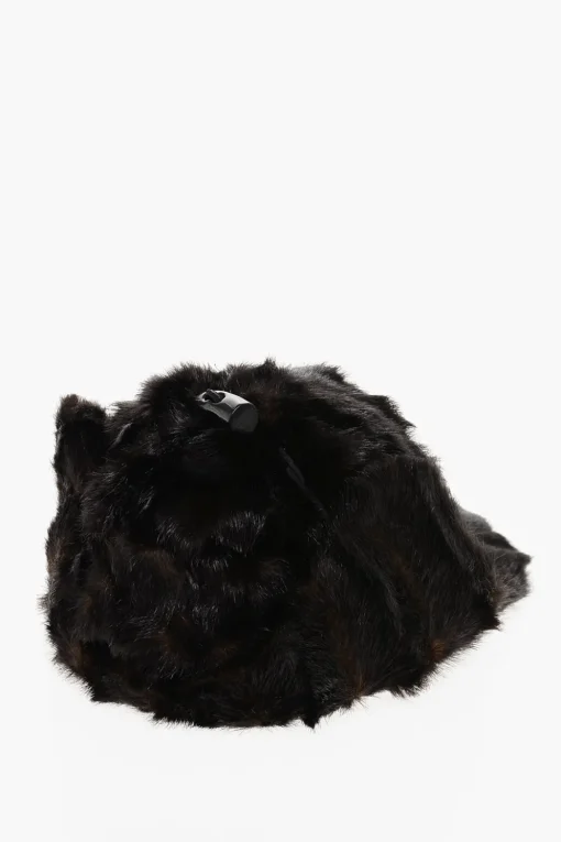 Cappello Baseball in Pelliccia Ecologica con Patch Logo a Contrasto>Dsquared2 Hot