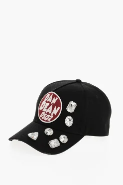 Cappello Baseball in Tinta Unita Impreziosito da Gioielli>Dsquared2 Sale