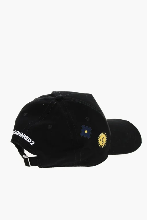Cappello Baseball in Tinta Unita con Ricami a Contrasto>Dsquared2 Best
