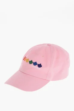 Online Cappello Baseball RAINBOW LEAF in Gabardina di Cotone con Dettaglio Multicolor Donna Cappelli