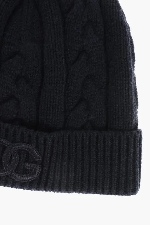 Discount Cappello Beanie in Cashmere a Trecce Uomo Cappelli