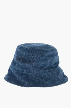 Hot Cappello Bucket in Denim con Logo in Rilievo Donna Cappelli