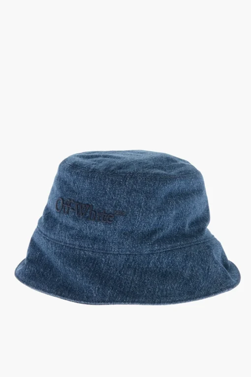 Hot Cappello Bucket in Denim con Logo in Rilievo Donna Cappelli