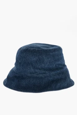 Hot Cappello Bucket in Denim con Logo in Rilievo Donna Cappelli