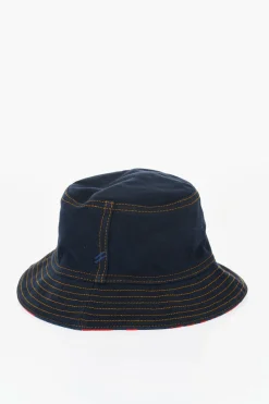 Fashion Cappello Bucket in Denim Floccato Reversibile Donna Cappelli|Cappelli