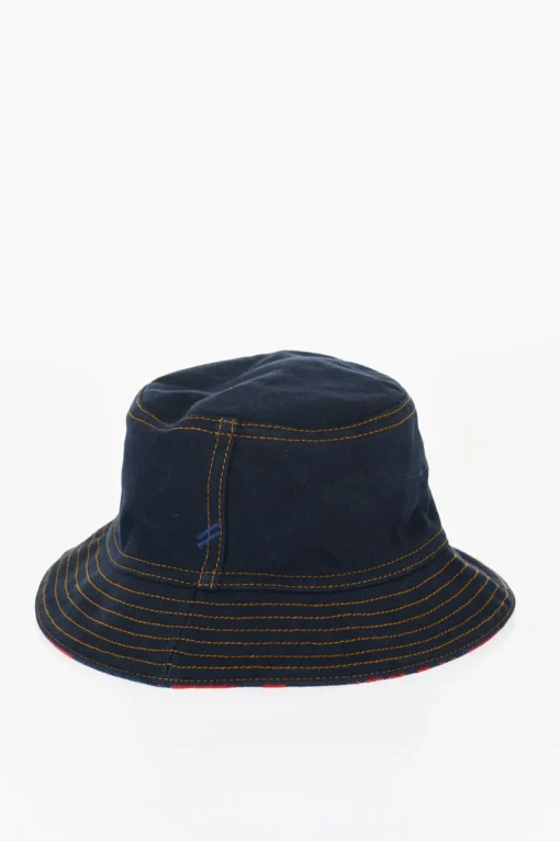 Fashion Cappello Bucket in Denim Floccato Reversibile Donna Cappelli|Cappelli