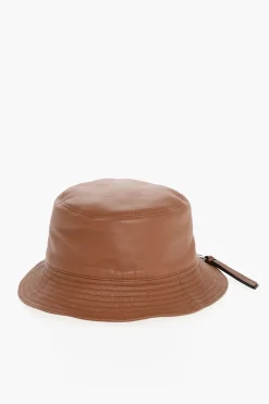 Cappello Bucket in Pelle a Tinta Unita con Dettaglio Zip>Loewe Discount