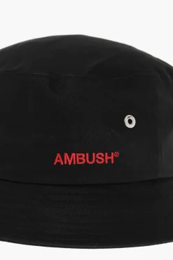 Discount Cappello Bucket in Tinta Unita con Logo Ricamato a Contrasto Uomo Cappelli
