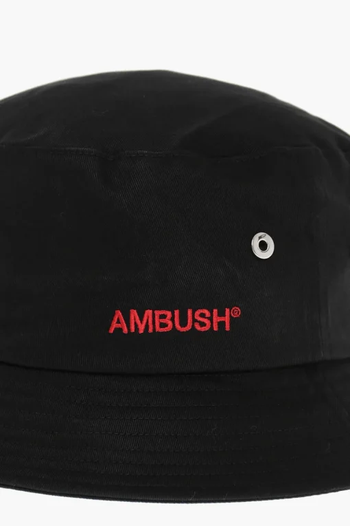 Discount Cappello Bucket in Tinta Unita con Logo Ricamato a Contrasto Uomo Cappelli