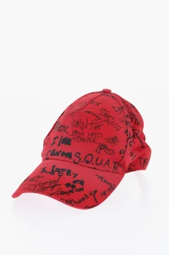 Sale Cappello da Baseball Bicolore Stampato All-over Uomo Cappelli