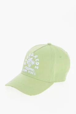 Cappello da Baseball di Twill di Cotone con Ricamo Good Vibes>Dsquared2 Clearance