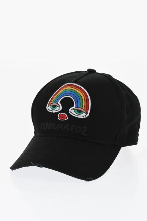 Clearance Cappello da Baseball Effetto Vintage Ricamato Uomo Cappelli
