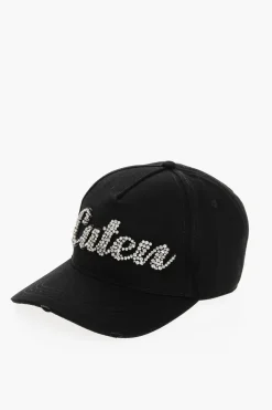 Cappello Da Basell a Tinta Unita con Dettaglio Gioielli>Dsquared2 Fashion