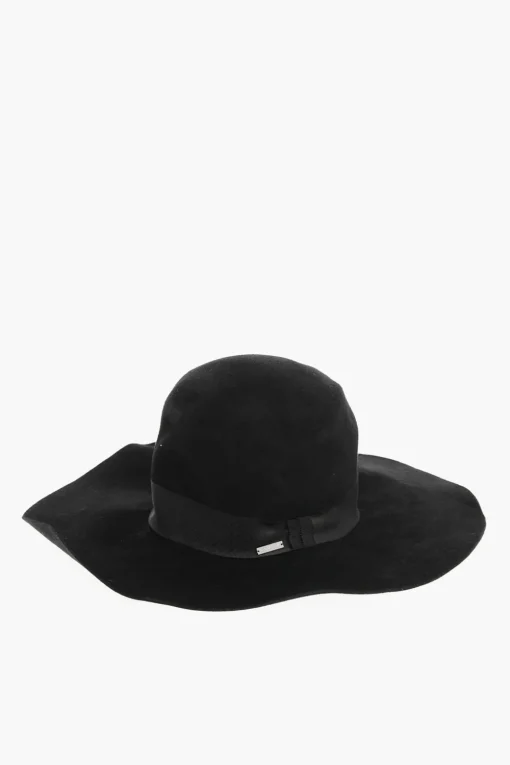 Cappello Floppy in Feltro a Tinta Unita con Logo Argentato>Dsquared2 Sale