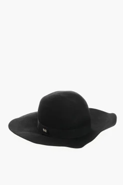 Cappello in Feltro di Lana a Tinta Unita con Dettaglio Logato>Dsquared2 Clearance