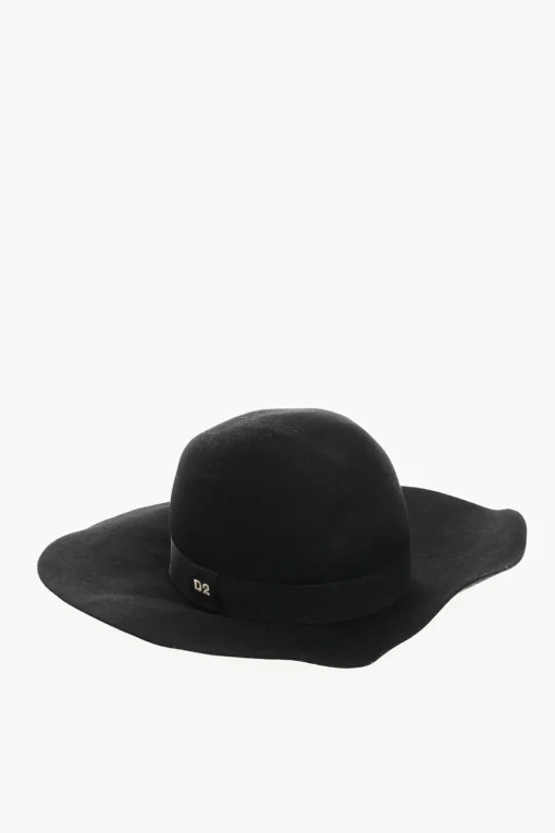 Cappello in Feltro di Lana a Tinta Unita con Dettaglio Logato>Dsquared2 Clearance