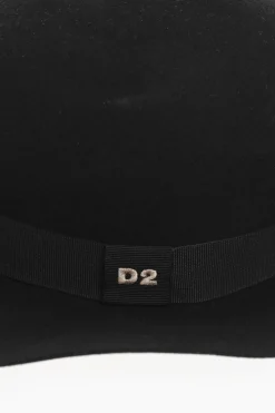 Cappello in Feltro di Lana a Tinta Unita con Dettaglio Logato></noscript>Dsquared2 Clearance
