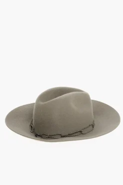 Cappello Panama in Feltro di Coniglio con Dettaglio Gioiello>Brunello Cucinelli New