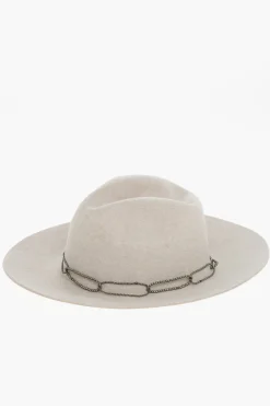 Best Cappello Panama in Feltro di Coniglio con Dettaglio Gioiello Donna Cappelli