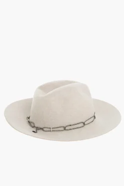 Best Cappello Panama in Feltro di Coniglio con Dettaglio Gioiello Donna Cappelli