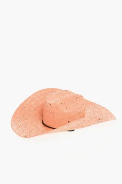 Online Cappello Western in Paglia a Tinta Unita con Cordino Donna Cappelli