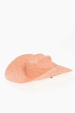 Online Cappello Western in Paglia a Tinta Unita con Cordino Donna Cappelli