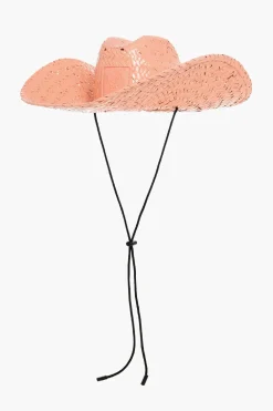 Online Cappello Western in Paglia a Tinta Unita con Cordino Donna Cappelli