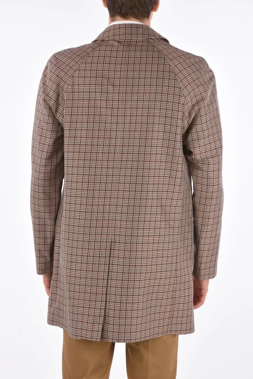 Sale Cappotto Balmacaan Shephard's check con Abbottonatura Nascosta Uomo Cappotti E Trench