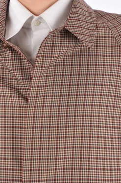Sale Cappotto Balmacaan Shephard's check con Abbottonatura Nascosta Uomo Cappotti E Trench