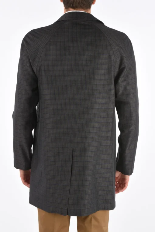 cappotto balmacaan shephard's check con abbottonatura nascosta>Corneliani Outlet
