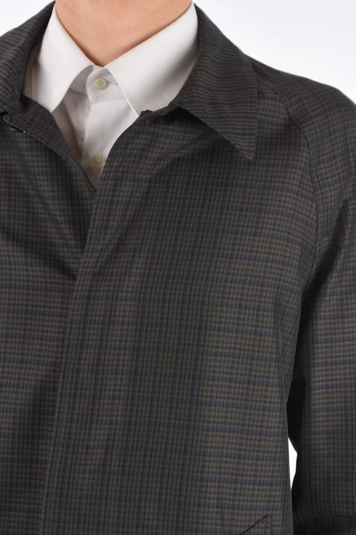 cappotto balmacaan shephard's check con abbottonatura nascosta>Corneliani Outlet