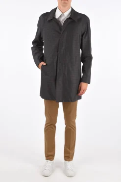 cappotto balmacaan shephard's check con abbottonatura nascosta></noscript>Corneliani Outlet