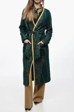Best Cappotto Bicolore con Cintura Donna Cappotti E Trench