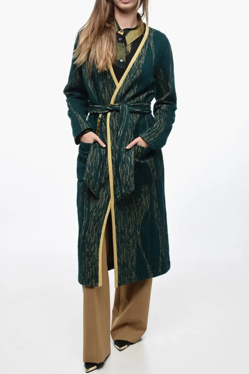Best Cappotto Bicolore con Cintura Donna Cappotti E Trench