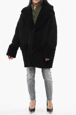 Cappotto 3-Bottoni in Shearling con Tasche a Toppa></noscript>Dsquared2 Best