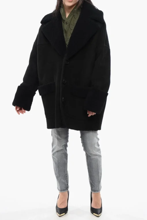 Cappotto 3-Bottoni in Shearling con Tasche a Toppa>Dsquared2 Best