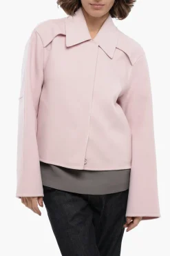 Cappotto Corto in Lana con Abbottonatura Nascosta>Jil Sander Sale