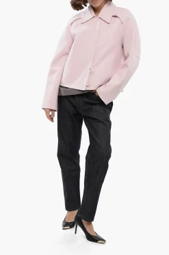 Cappotto Corto in Lana con Abbottonatura Nascosta></noscript>Jil Sander Sale