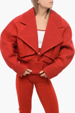 Sale Cappotto Corto in Misto Lana Vergine con Maxi Rever Donna Cappotti E Trench