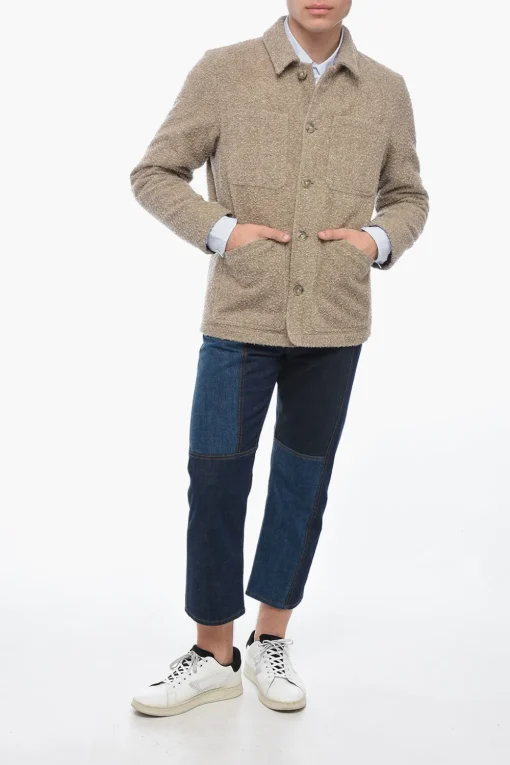 Clearance Cappotto Corto NEWTON in Panno di Lana Uomo Cappotti E Trench