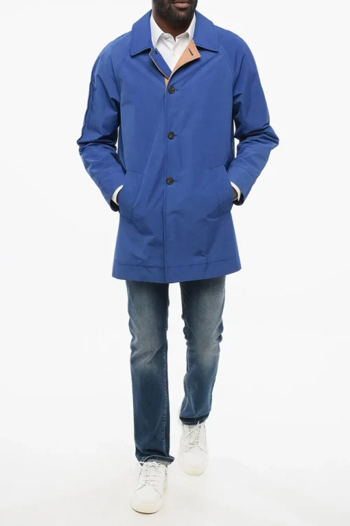 Outlet Cappotto Da Pioggia Con Bottoni Uomo Cappotti E Trench