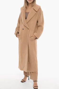 Sale Cappotto Doppiopetto BRUXELLES in Tinta Unita con Frange Donna Cappotti E Trench